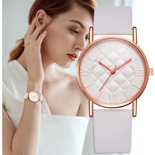 Fashion Women Leather Band Dress Quartz Wrist Watches Luxury Top Brand White Casual Ladies Wristwatch Relogio Feminino