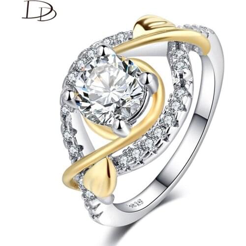 DODO Fashion Eye Shaped Rings For Women 6Mm AAA Zircon Wedding Jewelry Gorgeous Double Color Anel Femme Drop Shipping Ra0192
