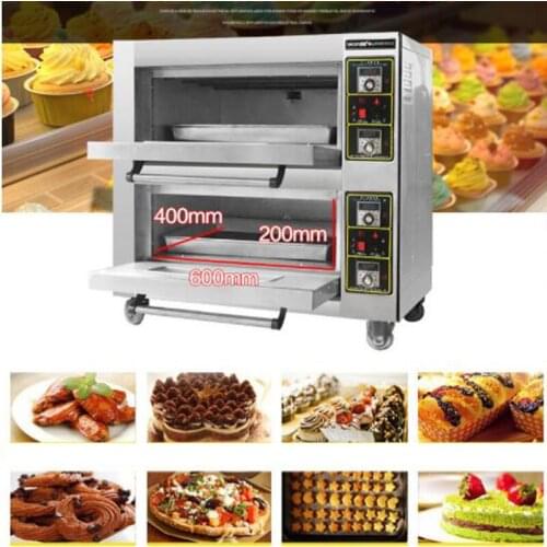 220v Electric oven Commercial baking oven baking oven double layers double plates baking bread cake bread Pizza machine 6800w