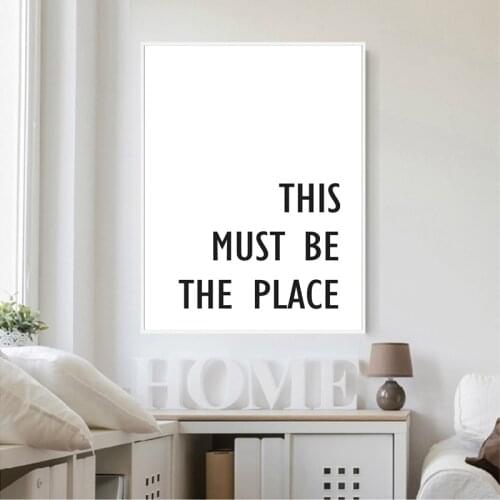 This Must Be The Place Quote Print Nordic Poster Wall Art Canvas Painting Scandinavian Style Picture Bedroom Home Wall Decor