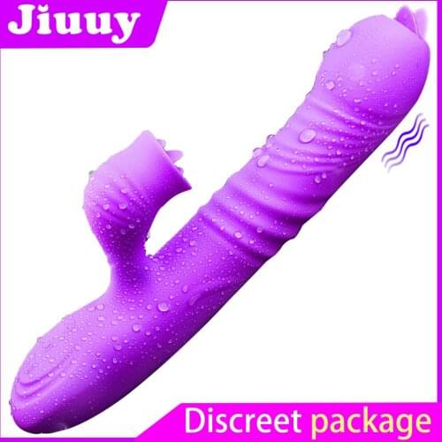 Heating Dildo vibrator 10 modes G Spot Vagina Massager Woman Masturbation AV Stick Tongue Double Vibrators Oral Sex Erotic toys