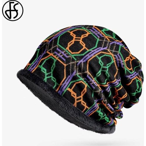 FS 2020 Autumn Winter Hip Hop Beanie For Men Dual Purpose Scarf Hat Skullies Beanies Women Warm Velvet Windproof Ski Cap Bonnet