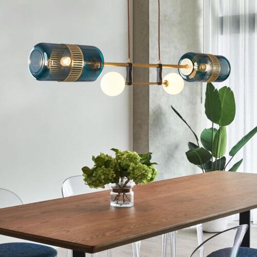 Nordic style art lighting restaurant lamp modern minimalist chandelier creative copper copper lighting net red