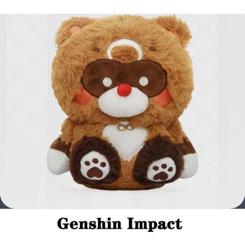 Game Genshin Impact Cosplay Props Doll Project Xiang Ling Gouba Raccoon Plush Pillow Kids Toys Holiday Gifts Anime Accessories