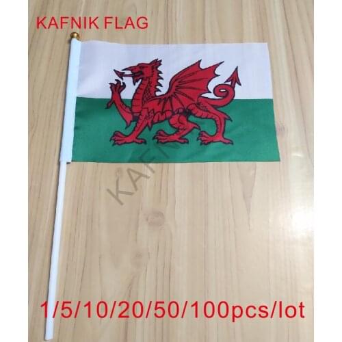 KAFNIK ,10/20/50/100pcs 14*21cm wales National Flag Office/Activity/parade/Festival/Home Decoration