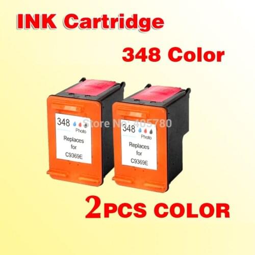 2pcs for for348 C9369E INK cartridge compatible for 348 Deskjet 5748/6548/6848/2608/8158/8458/7408/2358/8758/5438