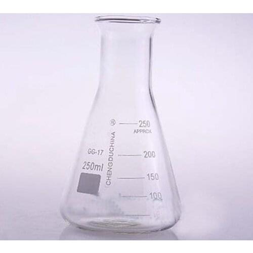 250ml Bell Mouth Borosilicate Glass Conical Erlenmeyer Flask For Chemistry Laboratory