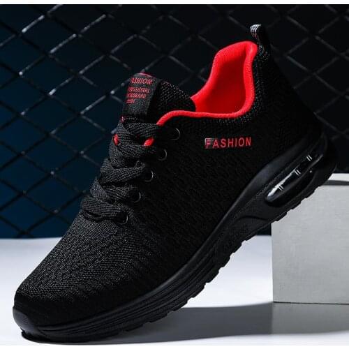 Oversize Summer Air Cushion Running Man Gym Sneakers Mens Sports Shoes Boys Sport Shoes Black Red Tennis Sneakair Sole GMB-1912