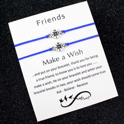 Make a Wish Dream Best Friends Thanksgiving Gift Grandma Granddaughters Aunt Niece Mother Daughters Compass Bracelets for Women