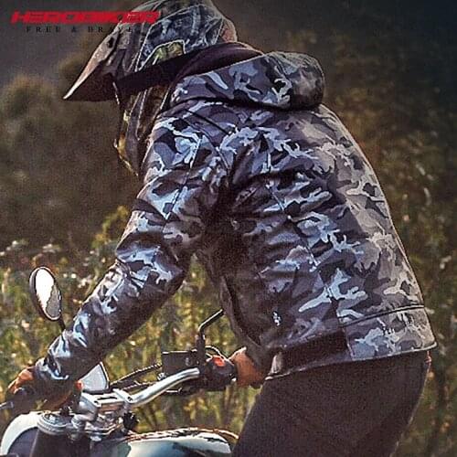 Motorcycle Jacket Men Motorbike Riding Windproof Storm-proof Moto Jacket Body Armor 7pcs Protectors Removable Cotton Lining