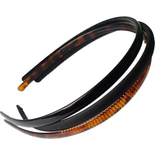 New Women Elegant Black Brown Leopard Print Headband 0.8cm Simple Plastic Headband Head Hoop Hair Band Girls Hair Accessories