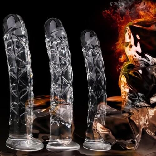 Huge Glass Penis Real Dick Sex Toy For Woman G-spot Massage Realistic Dildo Female Masturbator Glass Cock Crystal Dlido Sex Shop