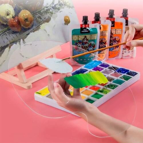 Clear Paint Palette Acrylic Paint Tray Transparent Gouache Artist Paint Mixing Palette for DIY Art Oil Watercolour Painting Tool