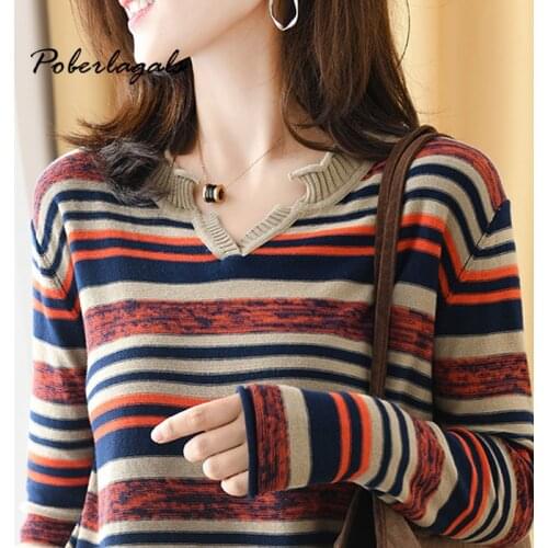 Poberlagals Women's V-Neck Pullovers