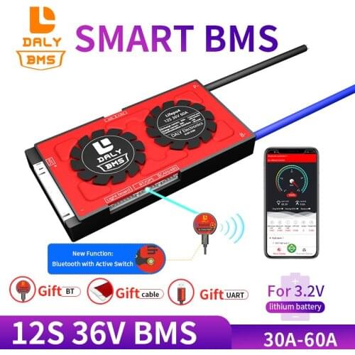 GIFT Bluetooth 36V CAN UART Batteries 3.2V smart BMS 12S 36V 18650 batter pack LiFePO4 30A 40A 60A