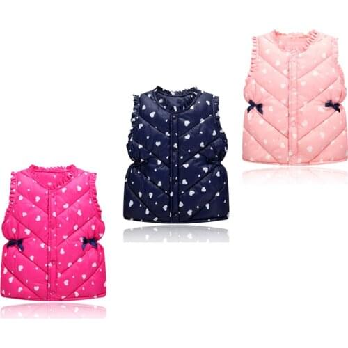 Multi-color Childrens Clothing winter Outerwear Coats for Girl and Boys, Cute Baby Vest Kids Warm Jacket Vest