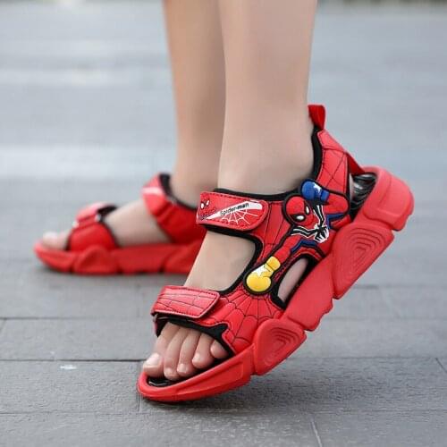Disney New Fashion Spiderman Boys Girls Sandals Summer Toddler Children Beach Shoes Kids Casual Sandals Soft PU Shoes For School