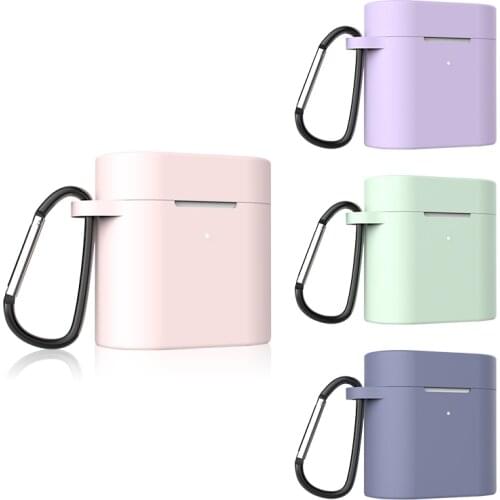 Silicone Case For Xiaomi Airdots Pro 2 Wireless Bluetooth Headset Protective Cover With Hook Rotection Case For Air 2 Cover