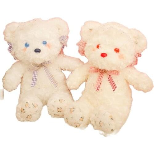 22CM Kawaii plush toy teddy bear Cartable backpack shoulder Satchel bag coin purse plush stuffed doll girl holiday birthday gift