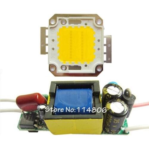 High Power 20W Warm White 3000~3500K SMD LED Light Parts + Non-Waterproof AC 85~265V LED Driver