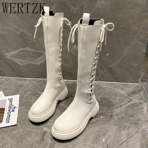 2021 Winter New Women Casual Boots Fashion Warm Long Boots Top Quality Pu Leather Platform Military Boots Zapatos De Mujer