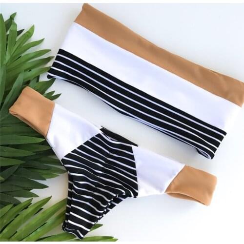 PREETEE 2018 New Bikinis Women Sexy Stripe Swimwear Suit Women Off Shoulder Swimsuit Dropshipping Bikini Set Push Up Beach Wear