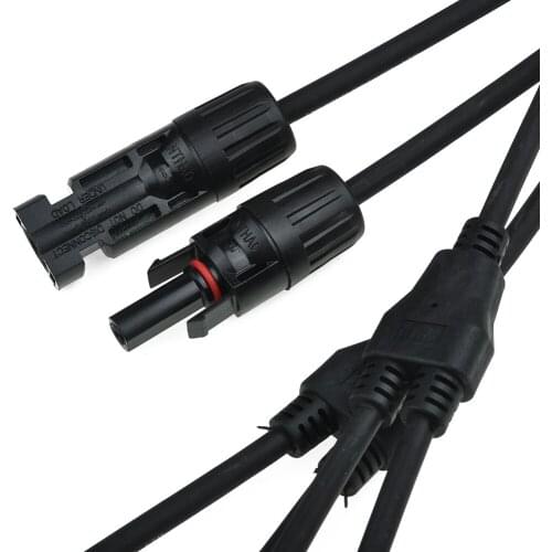 1 Pair 30 Cm Y Branch Solar Panel 30A Cable Connector FFM MMF PV Wire T Splitter Home RenovationCable Wire Connect Big Deal