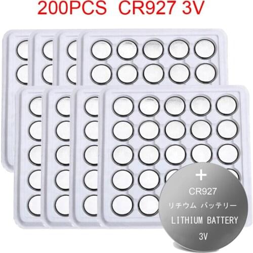 200PCS CR927 Lithium Button Battery BR927 ECR927 LM927 5011LC KCL927 DL927 CR 927 CR927-1W Coin Cell Batteries For Watch 3V