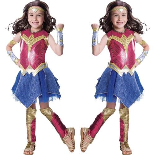 6pcs Deluxe Woman Cosplay Costume with Armband Headdress Belt Leg Guard