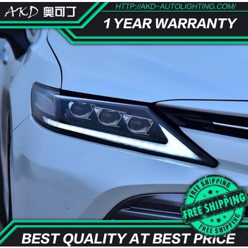 AKD Car Styling for Camry V60 Headlights 2018-2021 Camry LED Headlight Lexus-Design LED Projector Lens Auto Accessories