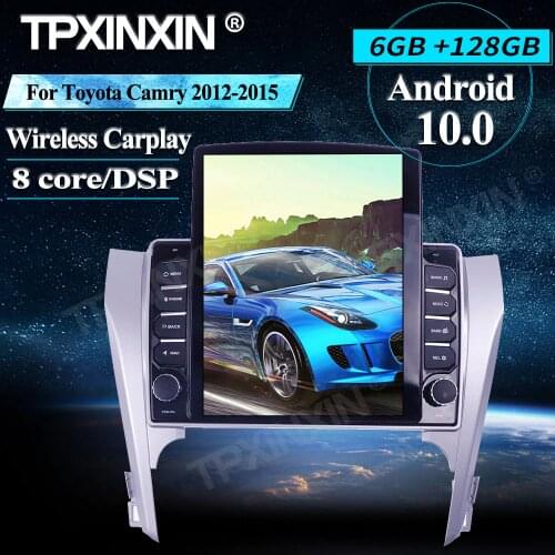 6+128G Tesla For Toyota Camry 2012-2015 Car Multimedia Player Android Wireless Carplay Stereo Receiver Radio Car GPS Navigation
