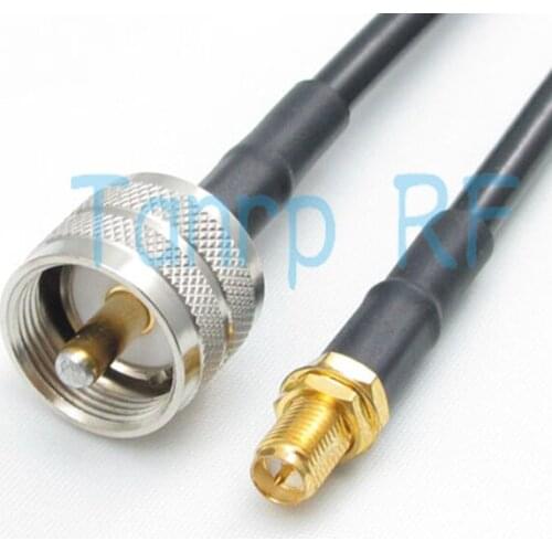 Free shipping! 3FEET UHF male plug to RP SMA female jack connector 100CM RG58 cable 1m RF Pigtail coaxial jumper extension cable