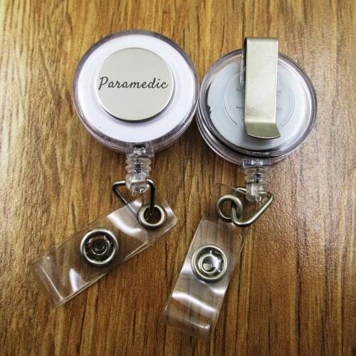 Paramedic ID Badge Reel gift for him/her friend family retractable recoil id badge holder work fun