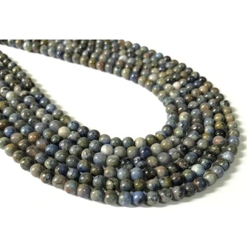 Wholesale Rainbow Dumortierite beads,Blue Gem stone loose beads for jewelry making 4mm 6mm 8mm Round Jewelry Beads,1strand 15.5"