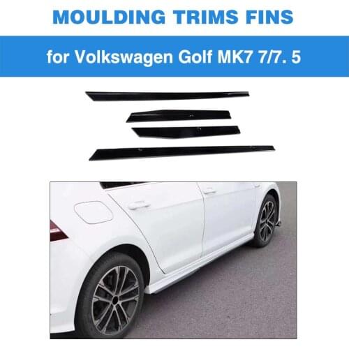 Black PP Side Skirts Aprons Door Protector Chin Kit Guard for Volkswagen VW GOLF 7 7.5 R R Line Hatchback 2014 - 2018 4PC