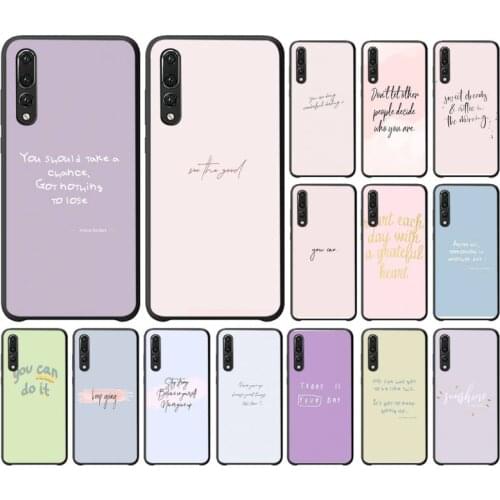 Color background maxim motivating text Phone Case For Huawei P20 P30 P9 P10 plus P8 lite P9 lite Psmart 2019 P20 pro P10 lite