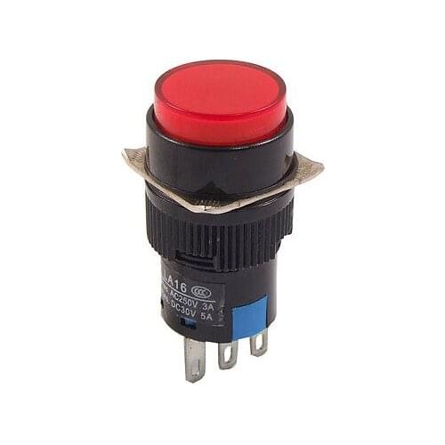 DC 30V/5A AC 250V/3A Momentary Red Push Button Switch