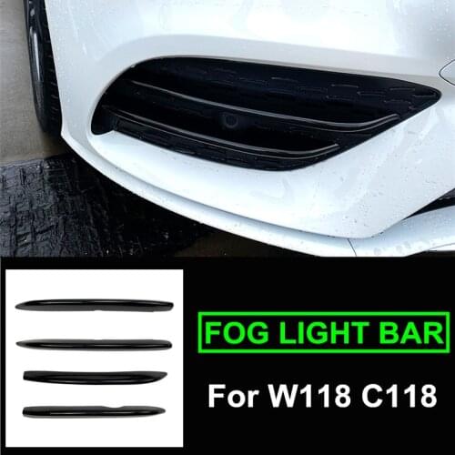 For Mercedes Benz CLA C118 CLA200 CLA250 W118 2020 2021 Front Bumper Fog Lamp Trim Cover Grille Sticker Exterior Accessories