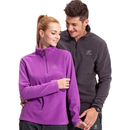 Fleece Jackets Spring Autumn Men Women Half open zipper Coat Outdoor Couple Camping Climbing Hiking Windproof Trekking pullover