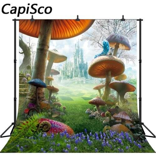 Capisco Fantasy Fairy Tale Wonderland mushroom castle Photography Backdrop birthday Customized Photo Background Studio Prop