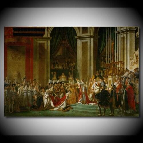 Silk Painting Wall Art " The coronation of Napoleon I" Retro Old Artwork Canvas Posters and Prints Modern Home Decorations
