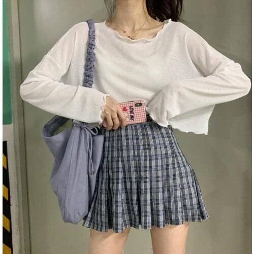 Korean version of loose slimming bottoming shirt womens summer 2021 new all-match long-sleeved sunscreen shirt t-shirt