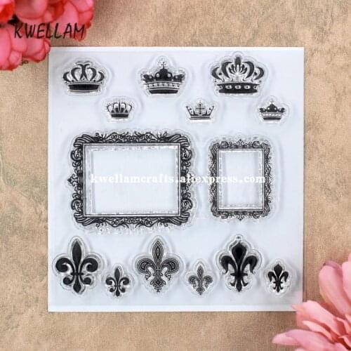 Crown Frame Scrapbook DIY photo cards rubber stamp clear stamp transparent stamp 10x10cm KW8041302