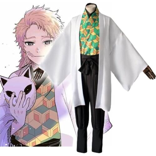 Kimetsu no Yaiba Demon Slayer Cosplay Costume Sabito Himejima Kyoumei Nezuko Agatsuma Zenitsu Tomioka Giyuu Muzan Cosplay anime
