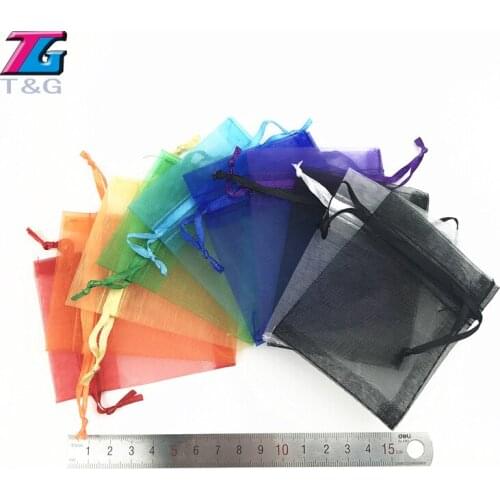 50pcs/lot 7x9cm Gift 10 Color Jewelry Organza Bags Christmas Wedding Gifts Dice bag Board Game