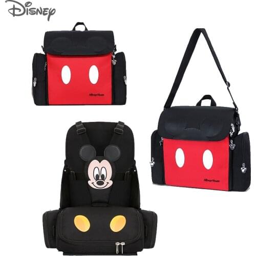 Disney Multi-function Diaper Bag Large Capacity Backpack Baby Travel Portable Mummy Maternity Bag Stool-style Baby Care Bag