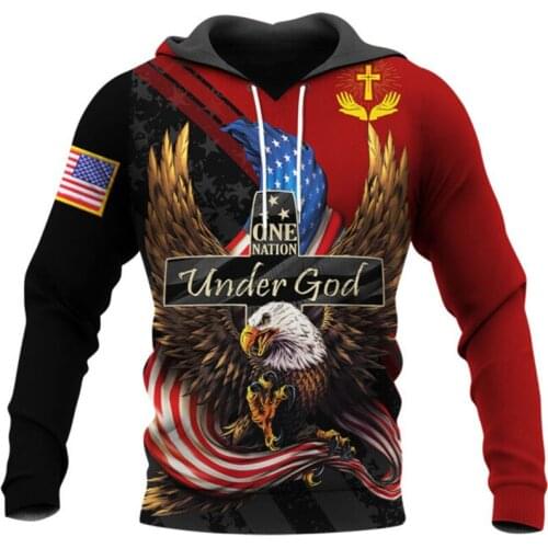 Fashion Sweatshirt A Country Under God 3D Fully Printed Zip Hoodie Unisex Fall Winter Harajuku Casual Hoodie