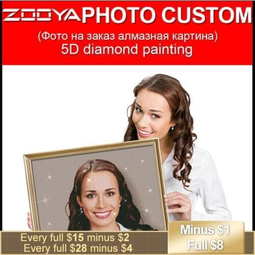 ZOOYA 5D DIY PHOTO CUSTOM Diamond Embroidery Diamond Painting Full Square Diamond Painting Custom Mosaic Picture Wall Decor DZ01