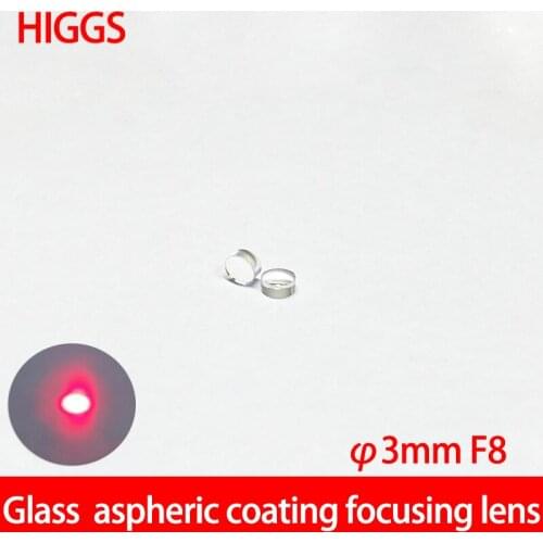 Small Size Diameter 3.0mm FL8.0mm aspherical glass lenses Laser focusing laser module part AR coated Customizable