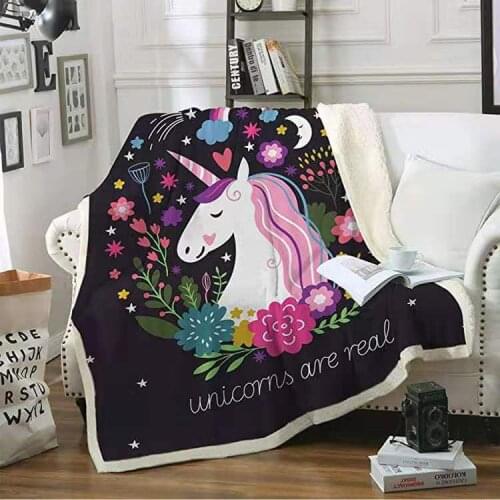Unicorn Blanket Child Print Siesta Siesta Cover Blanket Pet Blanket Lazy Blanket Flannel Blanket